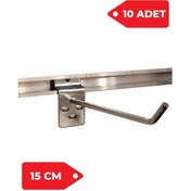 Resim 15 Cm 10 Adet Siyah Kanallı Pano Kancası Raf Askısı 