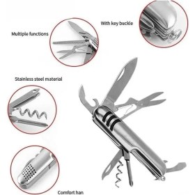 Resim 7 Fonksiyonlu Katlanabilir Çakı | Çok Amaçlı Kamp ve El Aleti | Bıçak, Tornavida, Açacak,, Törpü 
