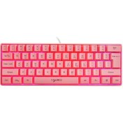 Resim Hxsj V700 Kablolu Oyun Klavyesi Rgb Streamer Kablolu Klavye 61 Tuşlu Oyun Klavyesi Oyun/ofis İçin Pembe 