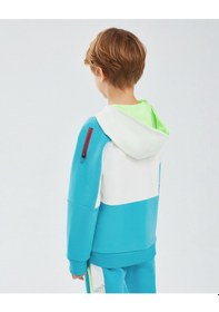 Resim Skechers 2Xı-Lock B Full Zip Hoodie Sweatshirt Büyük Erkek Çocuk Kırık Beyaz Sweatshirt Sk241075-102 