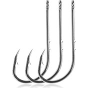 Resim Kangvka 100 Adet Yüksek Karbon Çelik Çift Tıkaçlı Uzun Saplı Deniz-su Uçucu Balık İğnesi 1 Numara 