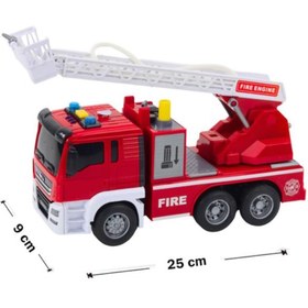 Resim Tıfıl Toys Sesli Işıklı Pilli Merdivenli Full Fonksiyon Su Püskürtme Oyuncak Eğitici İtfaiye Arabası 
