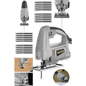 Resim Graizer Alman 4000 W Sjs Metal Şanzuman 6 Kademe Devirli Bakır Sargili Dekupaj Testere makinesi 