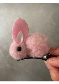 Resim Batu Kız Bebek Ve Çocuk Tavşan Figürlü Toka Seti Pembe 