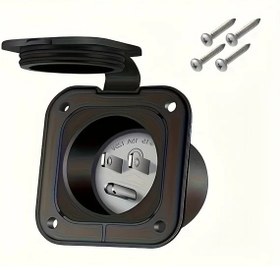 Resim Chuangyinshop Black 1pc 15a Us Erkek Fiş 125v Kilit Mekanizmalı Şarj Prizi Yüksek Kalite Bakır Konstrüksiyon 