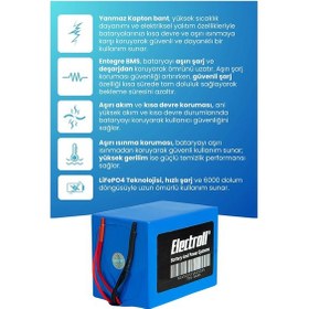 Resim Mondial E-mon Reactor Uyumlu Batarya Standart Kapasite Lifepo4 72v 36ah Elektrikli Motorsiklet Bataryası 