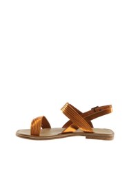 Resim Bueno Shoes Turuncu Parlak Deri Kadın Düz Sandalet 01wu3421 