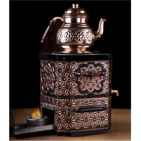 Resim Ürünpazarı Nostaljik Jelli Bakır Çay Semaveri-DEMLİKSİZ 