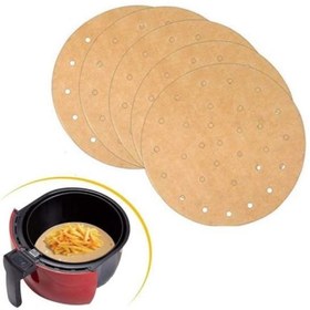 Resim 100 Adet Air Fryer Pişirme Kağıdı Tek Kullanımlık Hava Fritözü Yuvarlak Delikli Model 