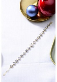 Resim 925 Ayar Gümüş Gold Nazar Boncuğu Bileklik Gümüş 