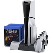 Resim Ps5 Disk Dijital/ps5 Slim Disk Dijital Uyumlu Multi Fonksiyonel Soğutucu Şarj İstasyonu 