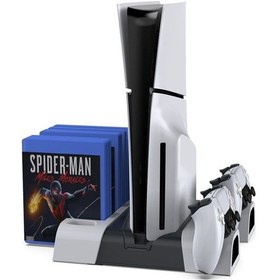 Resim Ps5 Disk Dijital/ps5 Slim Disk Dijital Uyumlu Multi Fonksiyonel Soğutucu Şarj İstasyonu 