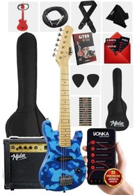 Resim Midex Ceg-30bs 4-6 Yaş Çocuklar İçin Amfili Full 1/4 30 İnç Elektro Gitar Seti 