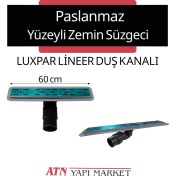 Resim Paslanmaz Izgaralı 60 cm Lineer Duş Kanalı – 50MM Çıkışlı Zemin Süzgeci | Lüxpar | Banyo Gideri 