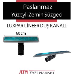Resim Paslanmaz Izgaralı 60 cm Lineer Duş Kanalı – 50MM Çıkışlı Zemin Süzgeci | Lüxpar | Banyo Gideri 