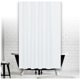 Resim Zethome Jackline Banyo Duş Perdesi 0010 Beyaz Çift Kanat 2X120X20 Beyaz 