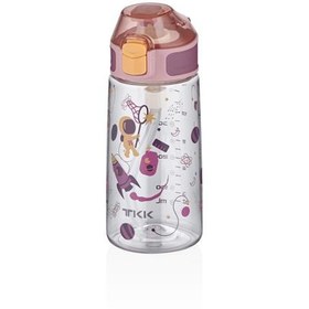 Resim Vagonlife Tkk T3002 500ml Pipetli Pembe Astronot Desenli Tritan Matara 