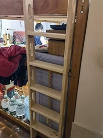 Resim Evrensel Ahşap RV Ranza Merdiven 29.5" Sağlam Karavan Parçaları İkiz Çatı Yatak Odası Yurt (75cm/29.5") 