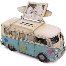 Resim Dekoratif Metal Minibüs Çerçeveli Ve Kumbaralı Hediyelik Karışık Renk 
