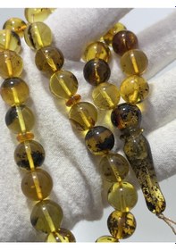 Resim Su Damlası Doğal Kaya Damla Kehribar Tesbih 11mm 30,31 Gram 