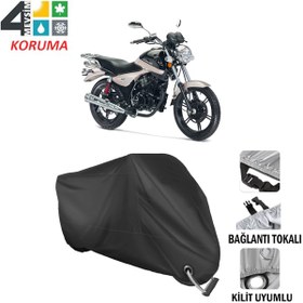 Resim Kanuni Gv 170 Motosiklet Brandası ( Kilit Uyumlu - Siyah 