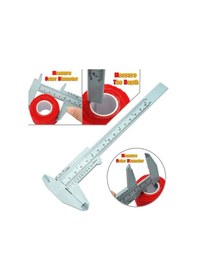 Resim Çok Fonksiyonlu Mini Mürekkep Sürmeli Kaliper Silindir Tükenmez Kalem Sonery Plastik Sürmeli Kumpas 150 Mm Damla Yay Malzemeleri 