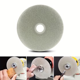 Resim 1 adet 4 İnç 100mm Elmas Kaplı Düz Lap Disk Tekerlek, Değerli Taş Cam Kaya Seramikleri İçin Taşlama Zımpara Diski 