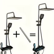 Resim 30.0 cm Duş Uzatma Borusu - Bakır Oval Tasarım, Matkap Gerektirmeyen Kurulum, Çok Mevsim Kullanımı, Yükseklik Ekler ve Duş Başlığı Kaydırıcısını Uzatır, Kolay Kurulum Banyo Aksesuarı, Duş Aksesuarları, Çok Yönlü Su Akışı, Modern Banyo Dekoru, Dayanıklı Yapı 