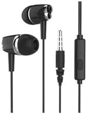Resim Syrox K17 1.20mt 3.5mm AUX Kablolu Mikrofonlu Kulakiçi Kulaklık - Siyah 