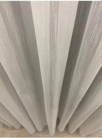 Resim Venedik Armürlü Modern Şık Ekru Gümüş Simli Tül Perde 1/2,5 Orta Normal Pileli Ekru-gümüş 