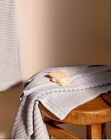 Resim Madame Coco Carla Kimono Unisex %100 Pamuk Bornoz Set Gri 