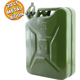 Resim Badem10 King Metal Dayanıklı Benzin Akaryakıt Mazot Taşıma Doldurma Depolama Bidon Bidonu 20 Lt 