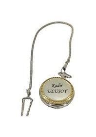 Resim Çılgıntrend Osmanlı Tuğra Kabartmalı İsim Yazılabilir 47 MM Retro Köstekli Cep Saati 