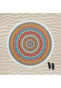 Resim Marte Home Renkli Mandala - Yuvarlak Püsküllü Plaj Havlusu (540275451) 