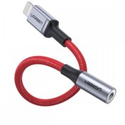 Resim Lightning To 3.5 MM Örgülü Kırmızı Kulaklık Dönüştürücü Kablo Ugreen