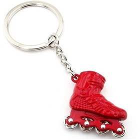 Resim Solfera Kırmızı Paten Roller Skate Döner Tekerli Metal Anahtarlık Kc002 