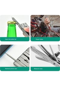 Resim Pazly Çelik Kapaklı Çok Fonksiyonlu Katlanabilir Pense: Tornavida, Açıcı, Cetvel - Ev Ve Doğa İçin Kompakt Araç Seti 