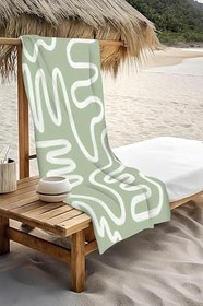 Resim Dijital Baskı Plaj Deniz Havlusu Soyut Desenli Peştamal HVL0209 