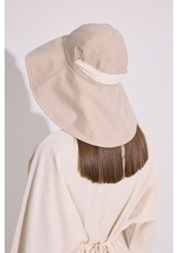 Resim Manuka Kordon Detaylı Geniş Şapka Bej Bej 
