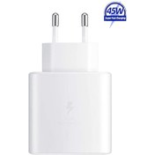 Resim Galaxy S21 FE Uyumlu 45W Super Hızlı Type-C Şarj Cihazı Adaptör - İthalatçı Garantili - Beyaz 