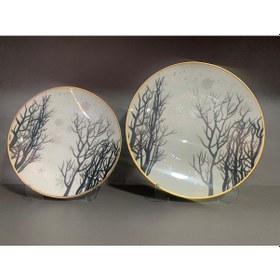 Resim Fermato 12 Parça 6 Kişilik Porselen Pasta Ve Servis Tabağı Seti Grigio Serisi Çok Renkli 