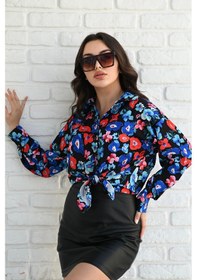 Resim Koza Butik Kadın Uzun Kollu Desenli Gömlek 1529-23 001 