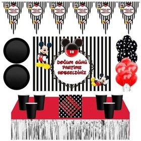 Resim Miki Afişli 16 Kişilik Masa Etekli Doğum Günü Parti Malzemeleri 