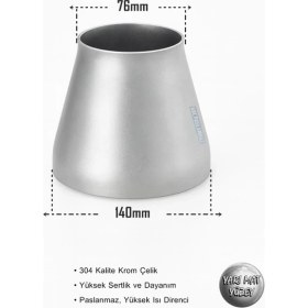 Resim Krom Redüktör - Daraltıcı Redüksiyon - Paslanmaz Çelik Konik Boru 