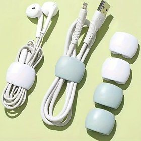 Resim 6 adet Renkli Kablo Düzenleyici Klips, PVC Dayanıklı Kablo Yönetimi Sistemi, Çok Renkli Veri Kablo ve Kulaklık Sarma Tokaları Seyahat ve Ev Kullanımı için, Kablo Düzenleyici Aksesuarlar 