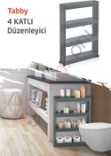 Resim Dükkanönü Tabby 4 Kat Raflı Tekerlekli Banyo Mutfak Eko Düzenleyici Organizer ( Antrasit ) 