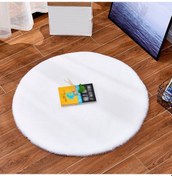 Resim Dianziye Yumuşak Yapay Tavşan Kılı Halı - Kaymaz Tabanlı Ev Dekorasyonu İçin Çok Amaçlı Yuvarlak Halı 