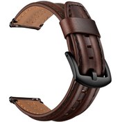 Resim Huami Amazfit Gtr 42mm İçin 20mm Çift Salma Deri Bilek Kayışı Watch Band 