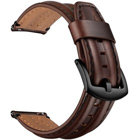 Resim Huami Amazfit Gtr 42mm İçin 20mm Çift Salma Deri Bilek Kayışı Watch Band 