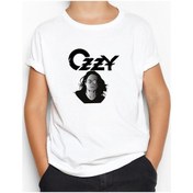 Resim Ozzy Osbounre Head Beyaz Çocuk Tişört Beyaz 
